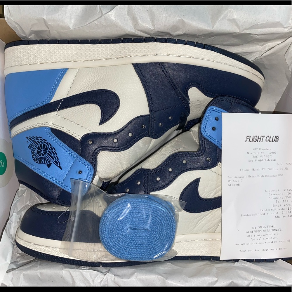 Jordan 1 Retro High Obsidian UNC Size: 7 Men